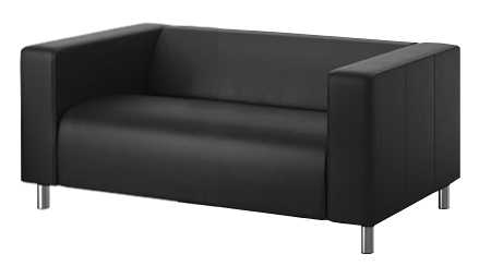 Sofa skórzana line 2os czarna