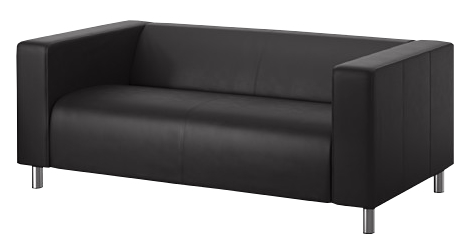 Sofa skórzana czarna line 3os czarna