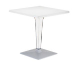 stolik Crystal Square - biały - wynajem mebli cateringowych